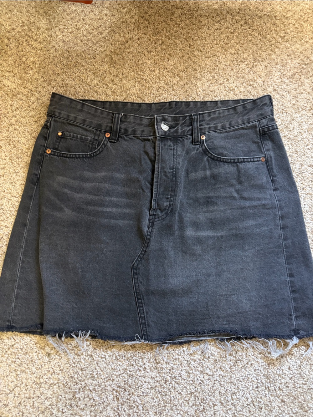 H&M Black Women's Denim Jeans Skirt